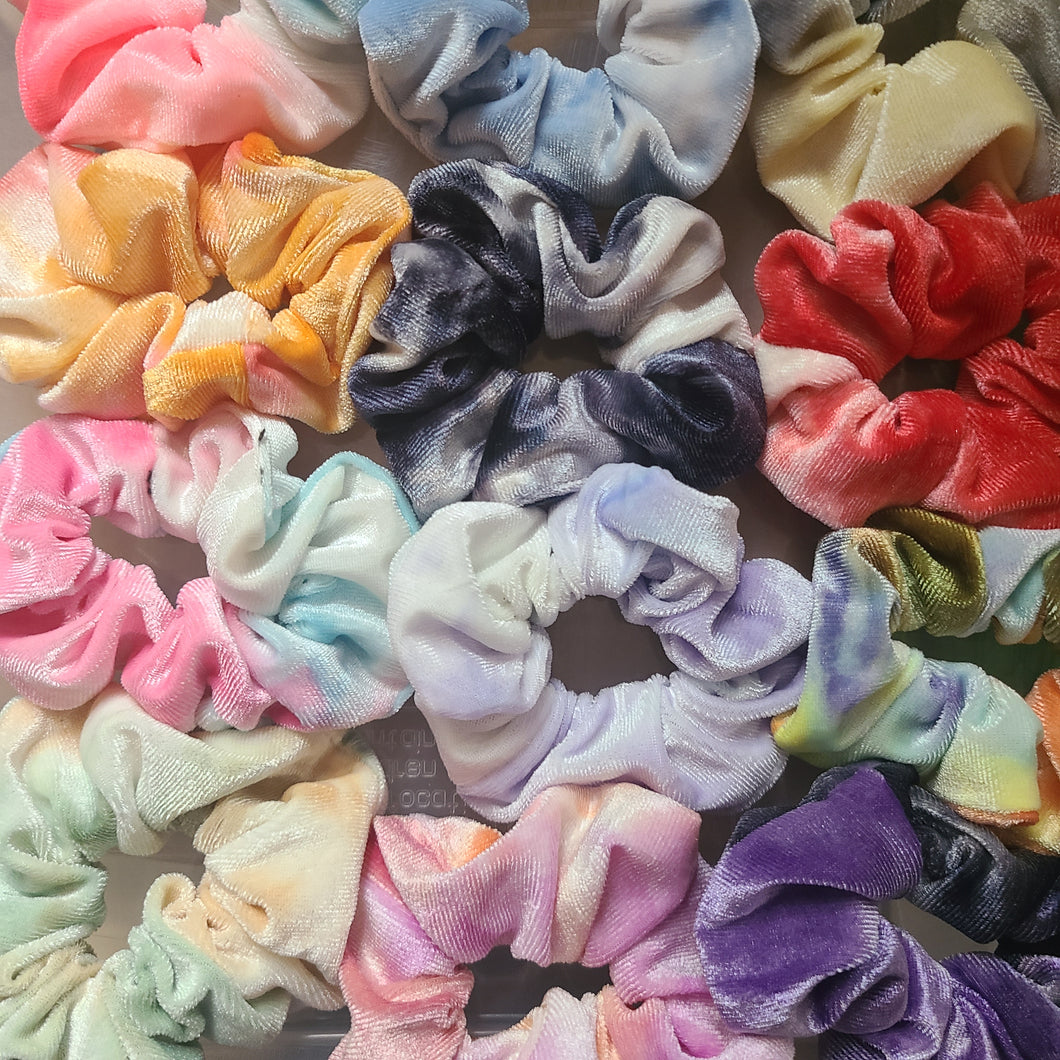 Velvet Tie-Dye Scrunchies